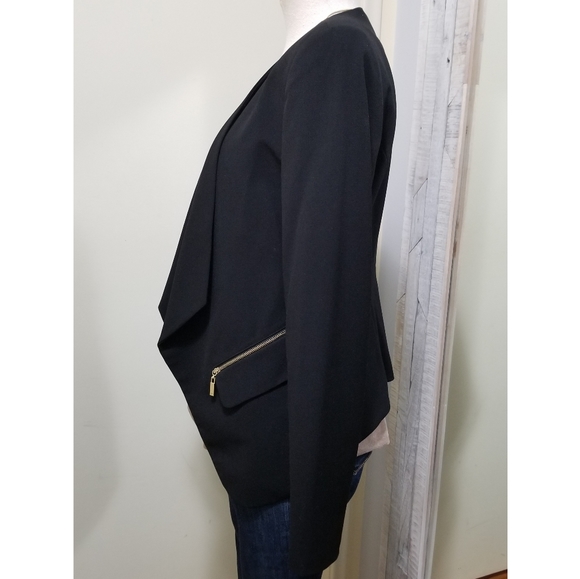 Vince Camuto Open Front Blazer Zipper Pockets 4 - Picture 7 of 8